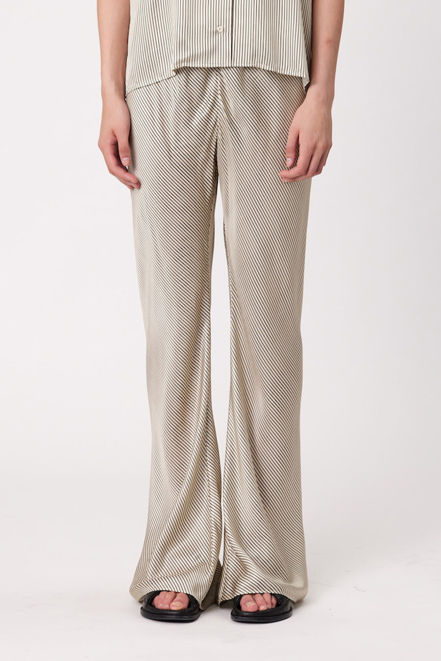 LULU BIAS CUT PANTS - IVORY STRIPE