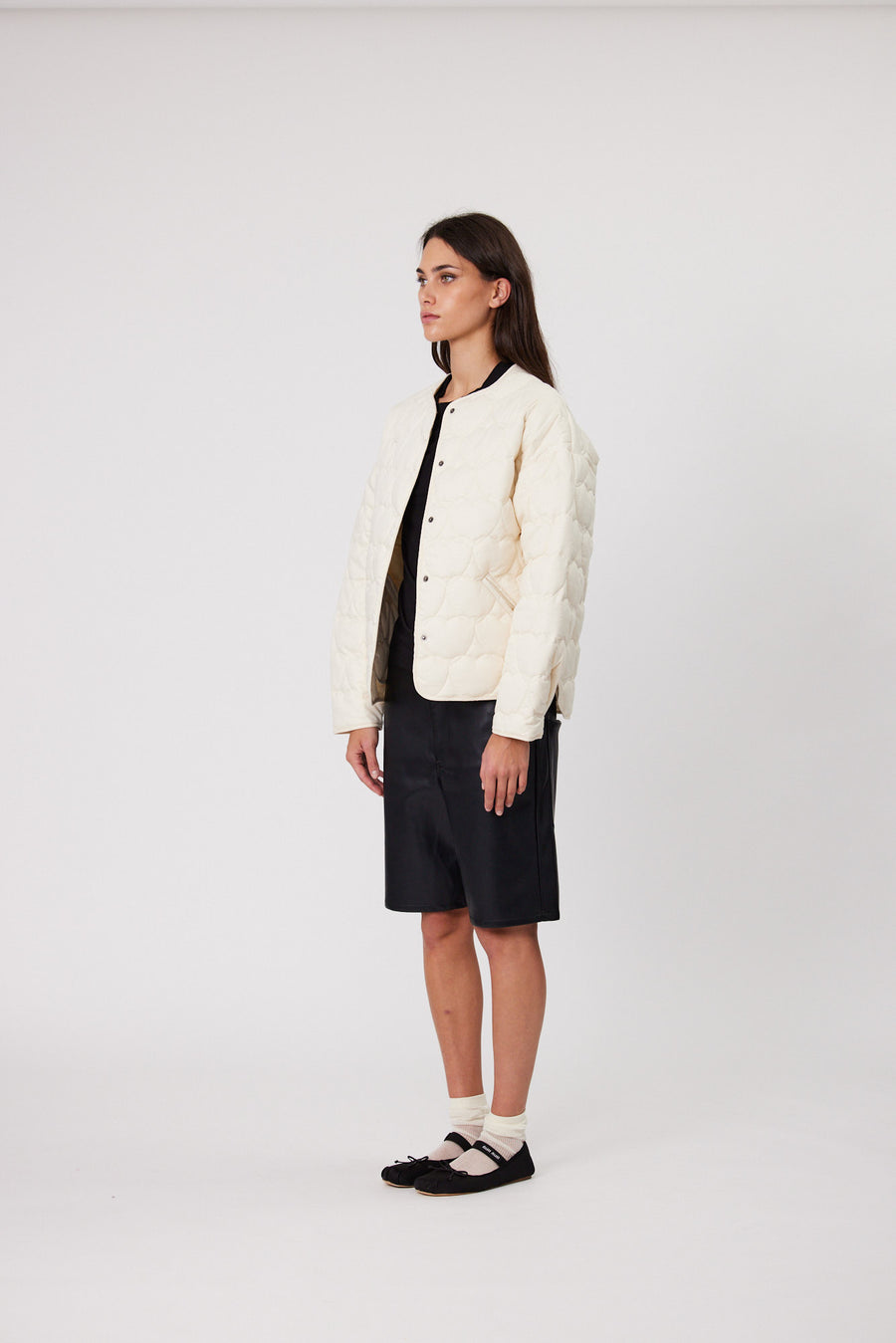 AVA QUILTED JACKET - IVORY