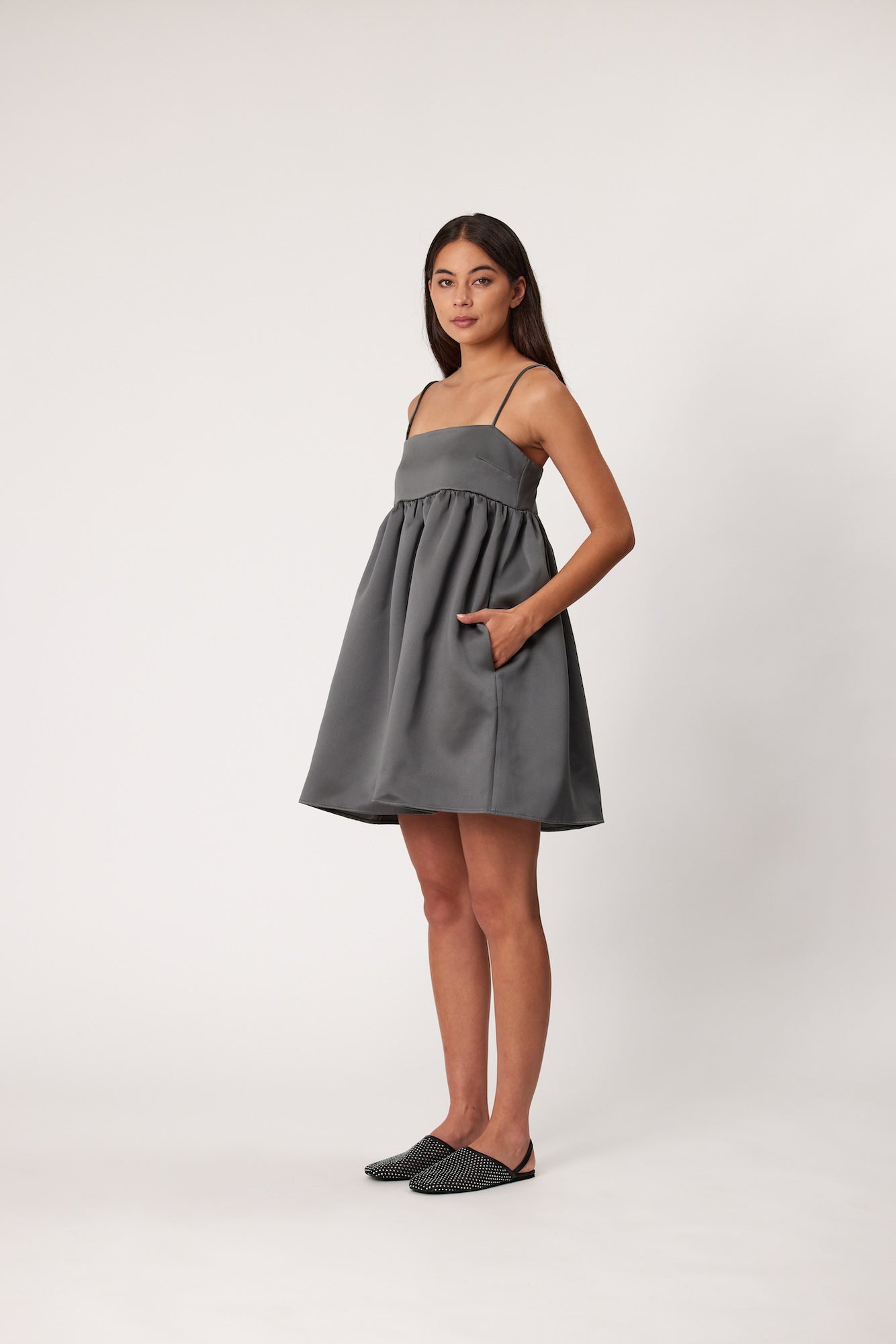 SYDNEY MINI DRESS - SMOKE