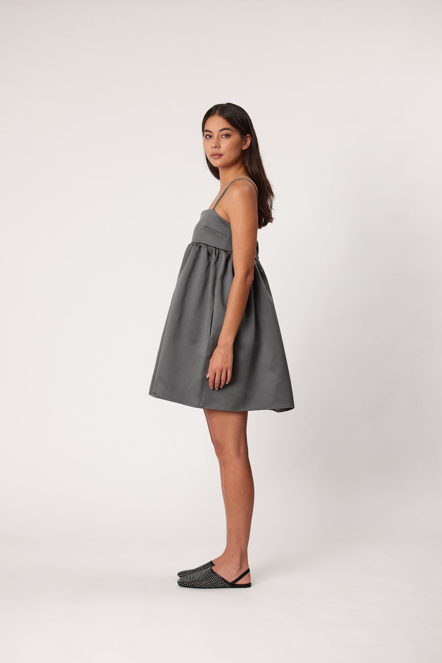 SYDNEY MINI DRESS - SMOKE