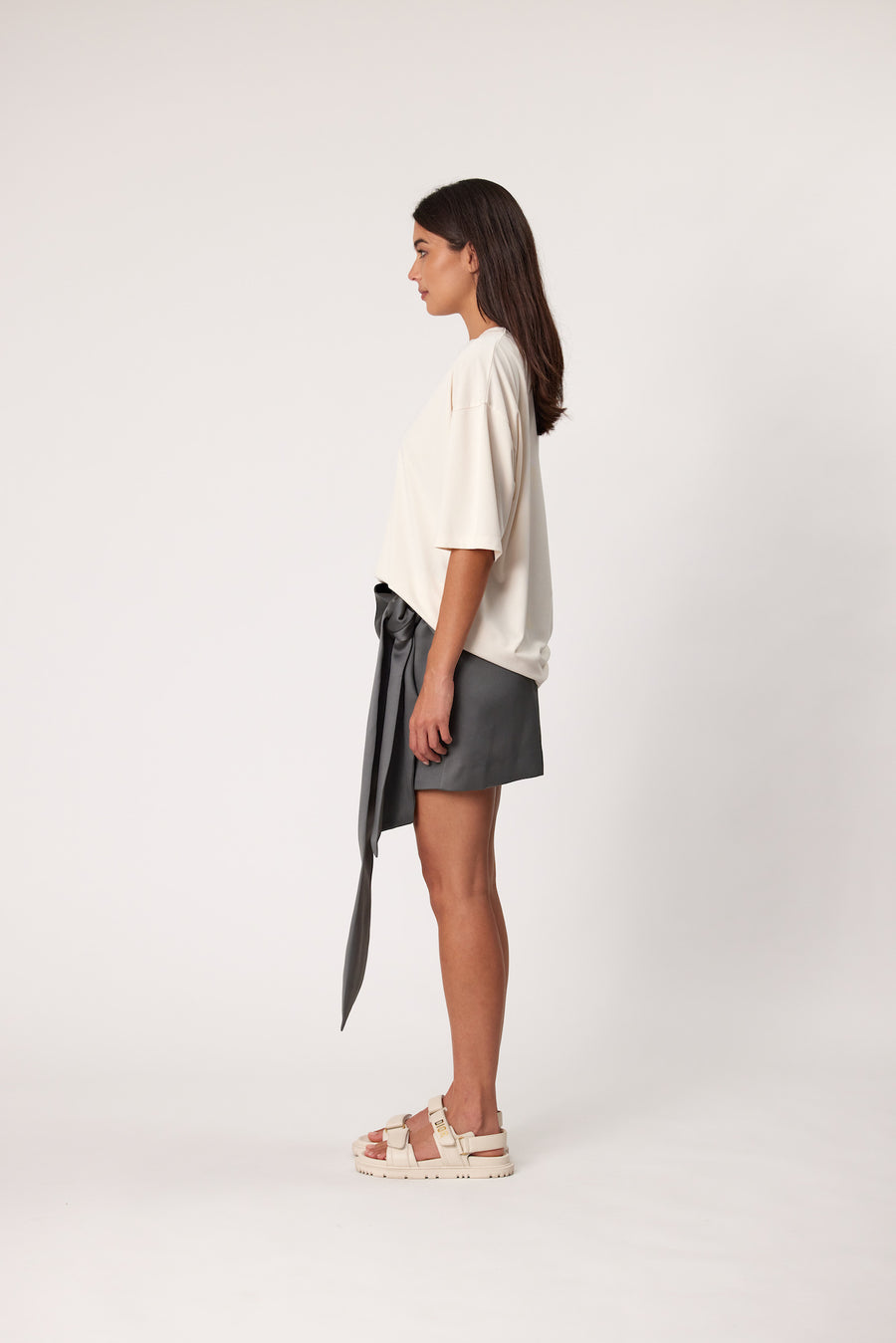 ELSIE MINI SKIRT - SMOKE